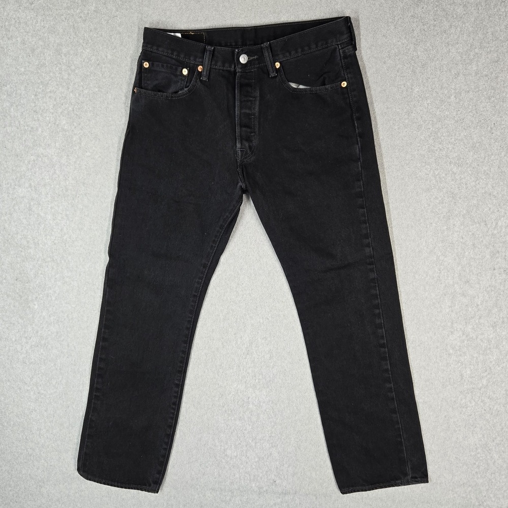Levi's 501 Men Jeans 32X30 Black Denim Original Fit Straight Leg 28" Inseam